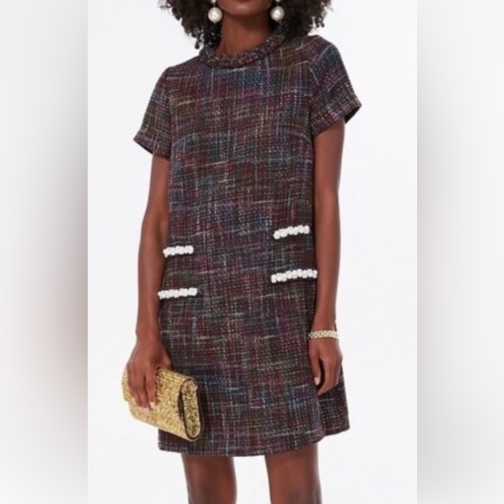 TUCKERNUCK x Cameran Eubanks Tweed Dress Wimberly Gemstone Jacqueline  XS pearls